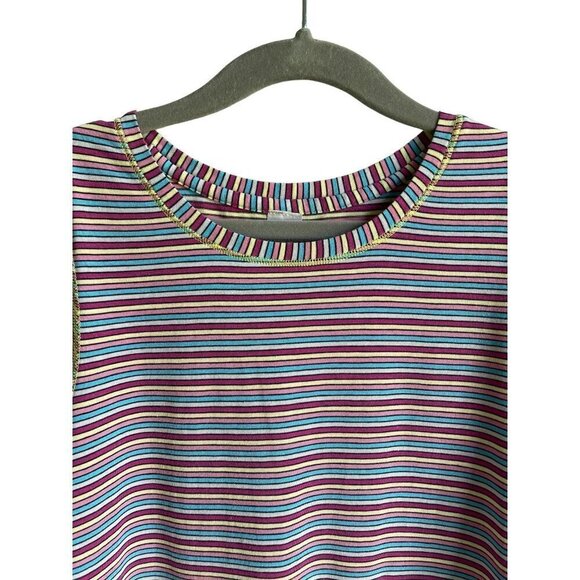 Ivivva Lululemon Striped Girls Crewneck Athletic Performance Tunic Top Size 10 - Picture 7 of 7